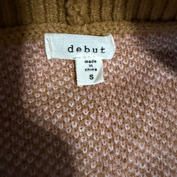 Debut Twee Hippie multicolor patchwork cardigan daisy & smiley face pattern Sm - Picture 6 of 8